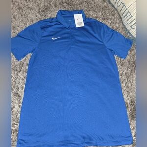 Nike Men's Dri-Fit Blue Polo Shirt Medium